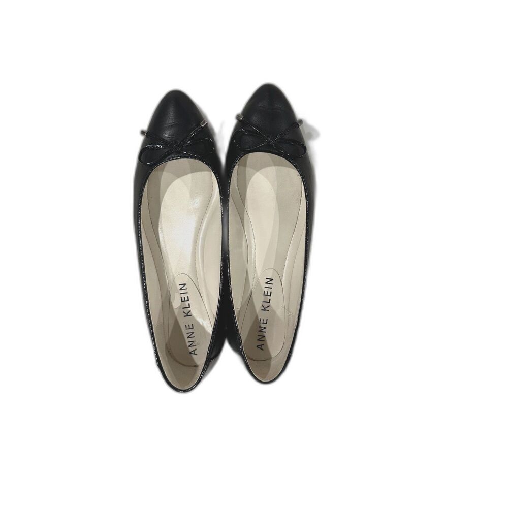 Anne Klein Black Leather Ballet Flats Size 7-1/2 M - Picture 3 of 7